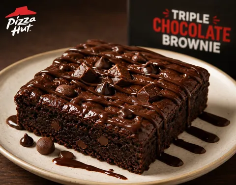 Triple chocolate brownie